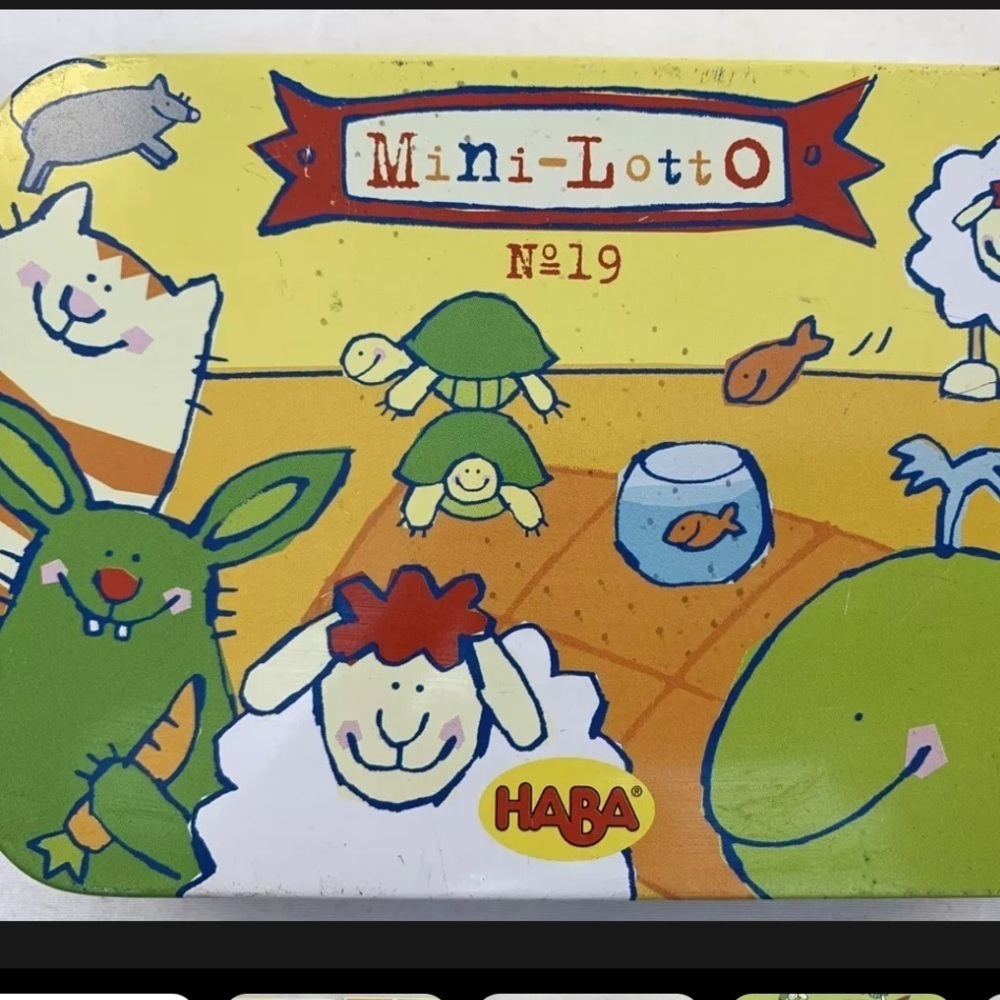 HABA Mini Lotto Number 19 Miniature Travel Tin Set of 4 Bingo From Germany